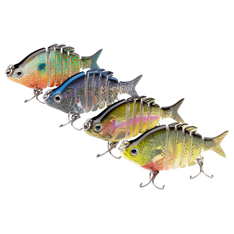 Bassdash SwimPanfish 2.5â€/0.34oz Hard Bluegill Swimbaits Multi Jointed Topwater Trout Bass Fishing Crank Lure,Pack of 4 - Image 1